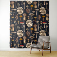 Wild Mushrooms on graphite black