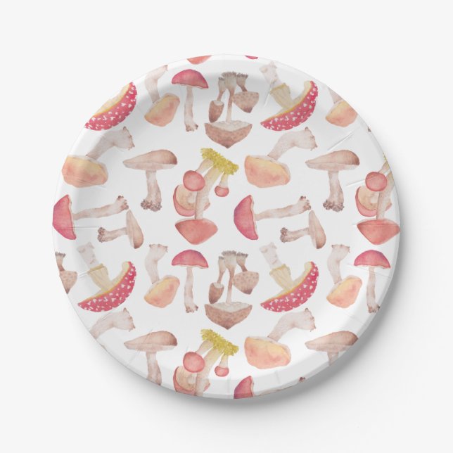 Wild mushrooms paper plate (Front)