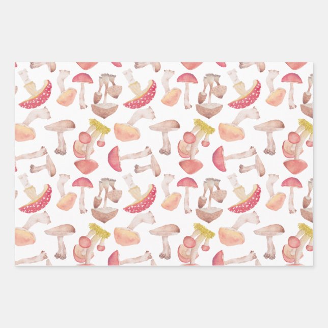 Wild mushrooms wrapping paper sheets (Front)
