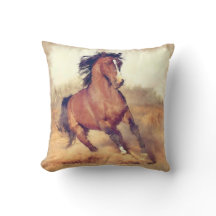 Wild Mustang Horse Watercolor Art Painting