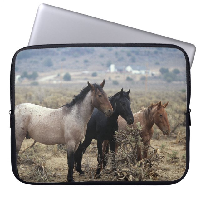 Wild Mustang Horses 5 Laptop Sleeve (Front)
