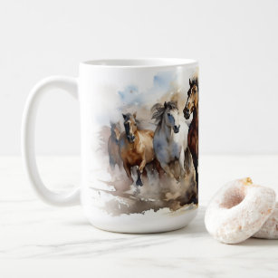Wild Mustang Horses Equestrian Wild West Coffee Mug