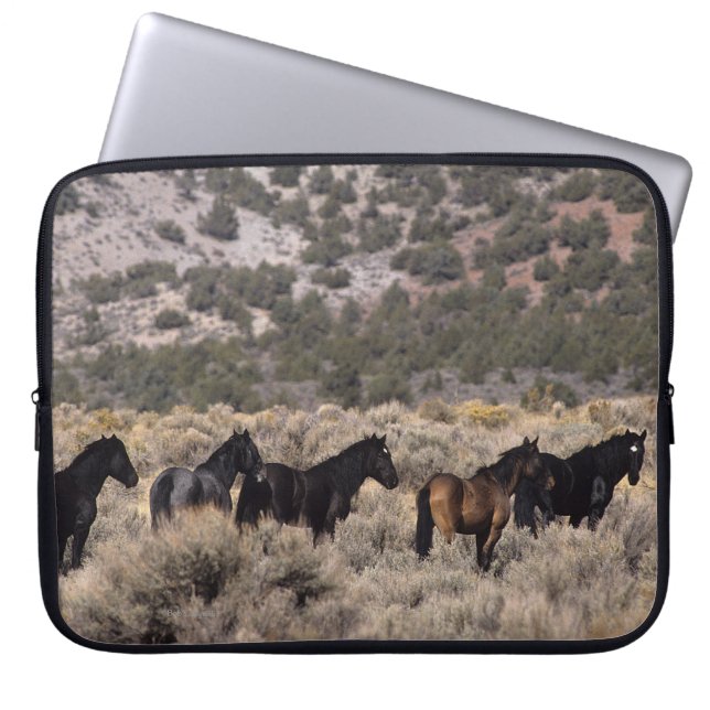Wild Mustang Horses in the Desert 2 Laptop Sleeve (Front)