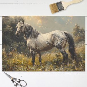 Wild Mustang Landscape Painting Decoupage Tissue Paper