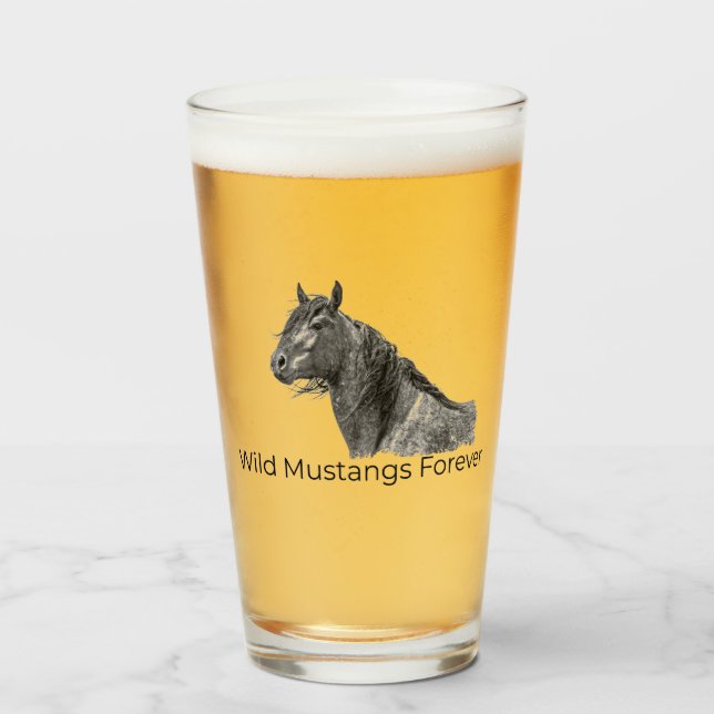 Wild Mustangs Forever Glass (Front Filled)