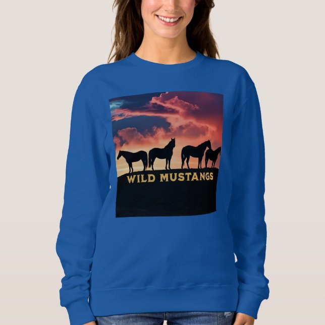 Wild Mustangs on the Horizon Sweatshirt (Front)