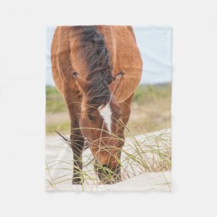 Wild Mustangs or Banker Horses Fleece Blanket