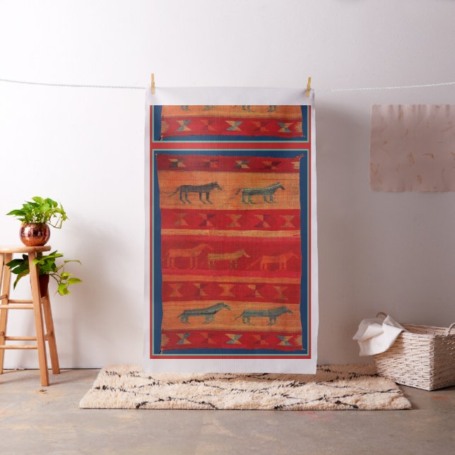 Wild Mustangs Southwest Design in Red Fabric (In Situ)