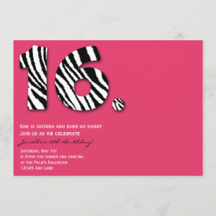 Wild n Sweet 16 Birthday Party Invitation