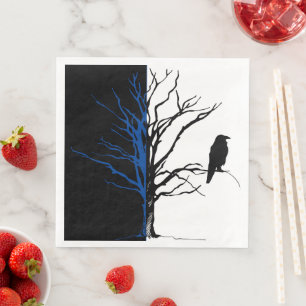 Wild Nature Blackbirds Raven Tree Napkin