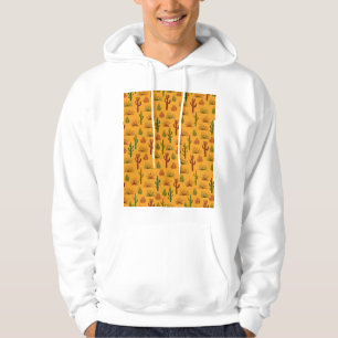 Wild Nature Cactus Bushes Pattern Hoodie