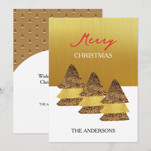Wild Noel Pattern Holiday Card (Front/Back)