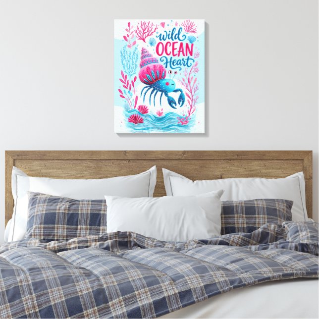 Wild Ocean Heart Canvas Print (Insitu(Bedroom))