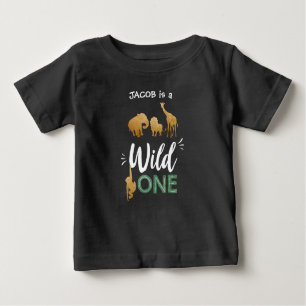 Wild one 1st birthday Animals Black Gold T-Shirt