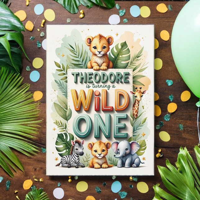 Wild One 1st Birthday Invitation Card - Theodore (Creator Uploaded)