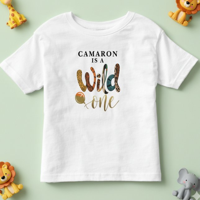 Wild One 1st Birthday Jungle Baby Personalised Toddler T-Shirt (Creator Uploaded)