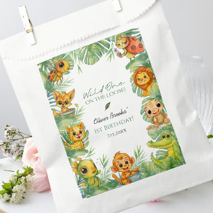 Wild One 1st Birthday Jungle Party Favor Bag