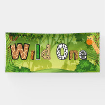 Wild One 1st Birthday Party Banner
