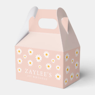 Wild One 1st Birthday Party Boho Blush Pink Daisy Favour Box