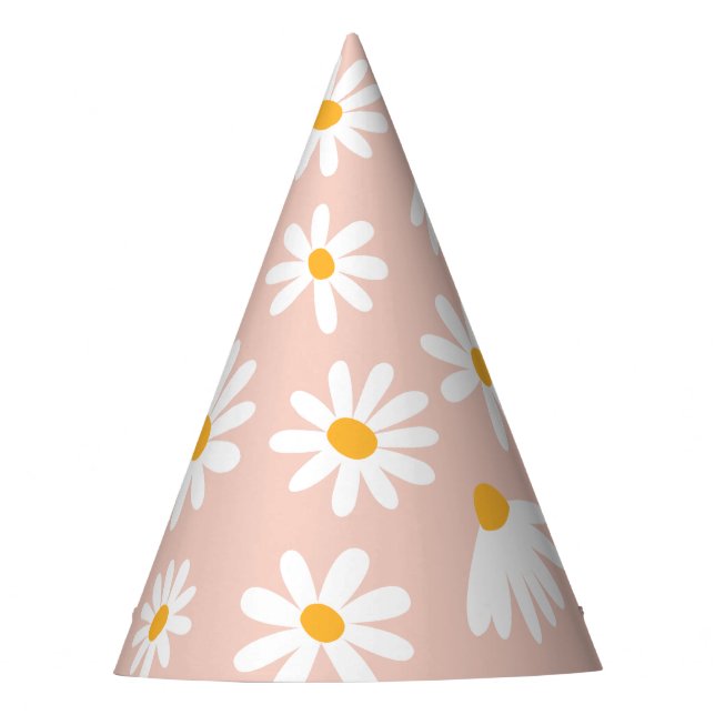 Wild One 1st Birthday Party Boho Blush Pink Daisy  Hat (Front)