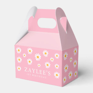 Wild One 1st Birthday Party Boho Pink Daisy Favour Box