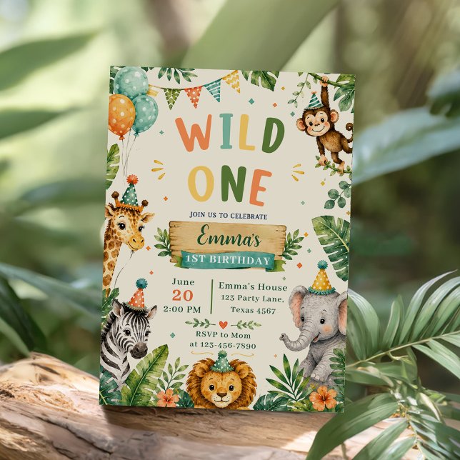 Wild One 1st Birthday Party Invitation (Creator Uploaded)