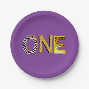 Wild One 1st Birthday Party Safari Kids Paper Plate