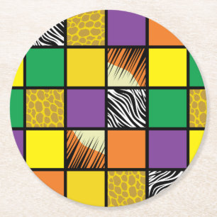 Wild One 1st Birthday Party Safari Round Paper Coaster