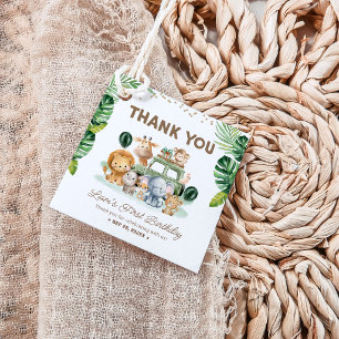Wild One 1st Birthday Safari Animals Favour Tags