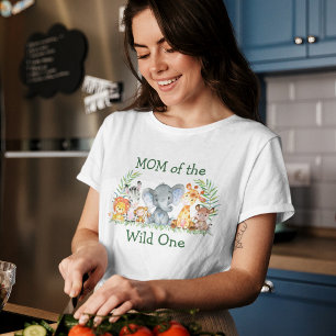 Wild One 1st Birthday Safari Animals Mum T-Shirt