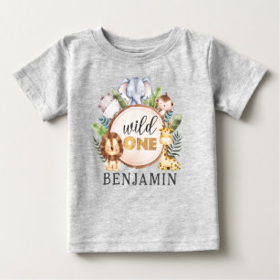 Wild One 1st Birthday Safari Baby T-Shirt