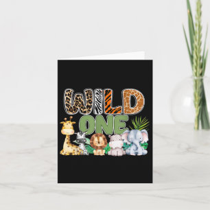 Wild One 1st Birthday Safari Family Matching  Card