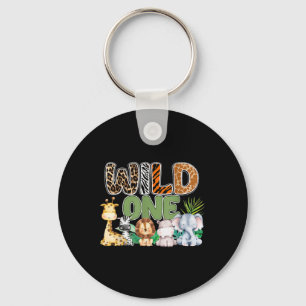 Wild One 1st Birthday Safari Family Matching  Key Ring