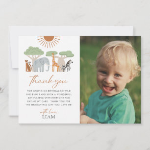 Wild One 1st Birthday Thank You Card