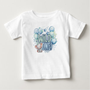 Wild One 1st Birthday Watercolor Baby T-Shirt