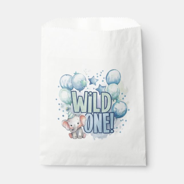 Wild One 1st Birthday Watercolor Favour Bags (Front)