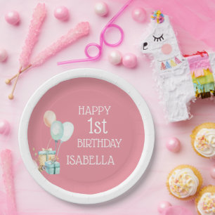 Wild One 1st Birthday Watercolor Paper Plate