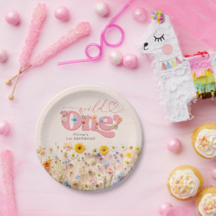 Wild One 1st Birthday Wildflower  Paper Plate