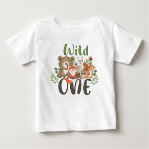 Wild One 1st Birthday Woodland Animals T-shirt