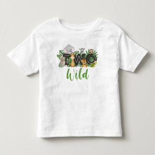 Wild One 2nd Birthday safari Party Toddler T-Shirt