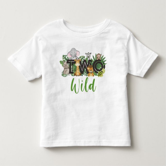 Wild One 2nd Birthday safari Party Toddler Toddler T-Shirt (Front)
