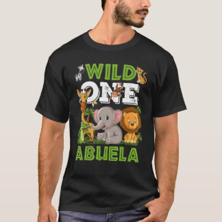 Wild One Abuela Zoo Birthday Safari Jungle Animals T-Shirt