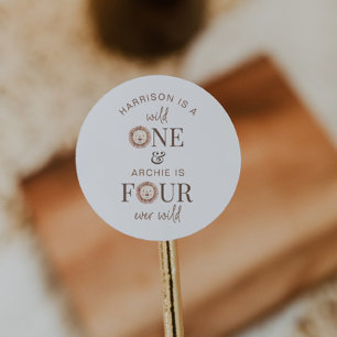 Wild One and Four Ever Wild Joint Party Classic Round Sticker