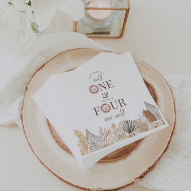 Wild One and Four Ever Wild Joint Party Napkin (Creator Uploaded)