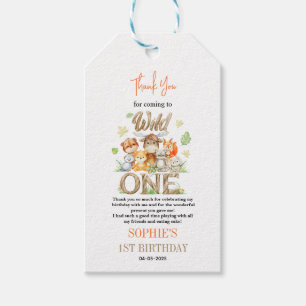 Wild One Animal 1st Birthday Party – Jungle Safari Gift Tags