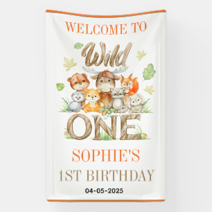 Wild One Animal 1st Birthday Party Safari Jungle Banner