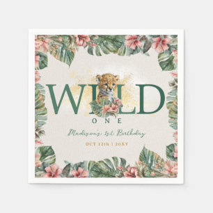 Wild One Animal Guepard Baby Boy 1st Birthday Napkin