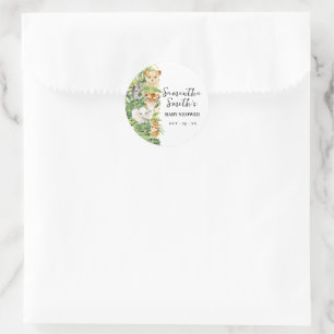 Wild One Animal Safari Baby Shower Classic Round Sticker