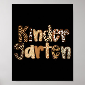 Wild One Animal Safari Kindergarten Teacher Back Poster
