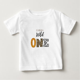 Wild One Animal Shape font birthday Baby T-Shirt